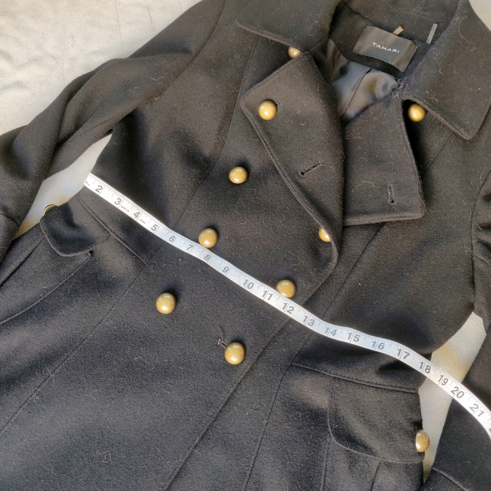 Tahari Courtney Military Wool Blend Peacoat - Picture 10 of 11